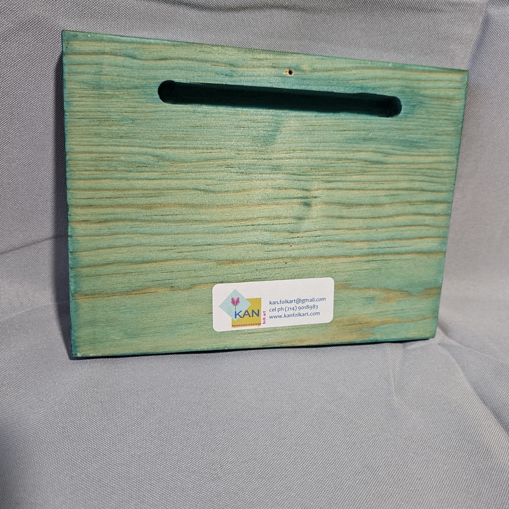 Kan Folk Art Colorful Sea Turtle Wooden In-lay Key Holder Hooks Kids Room Decor - Picture 4 of 5